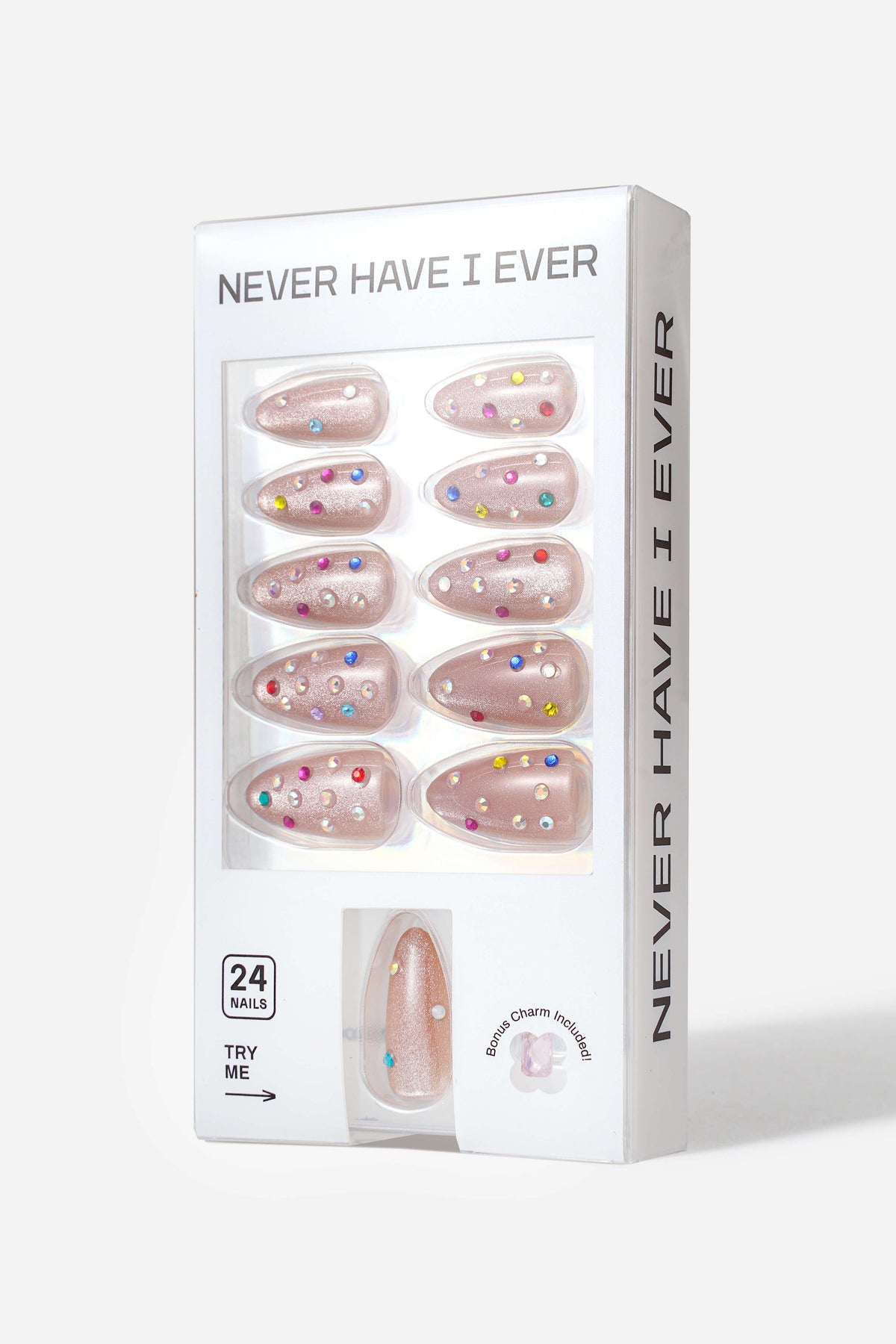 CRYSTAL RAIN - ALMOND PRESS-ON NAILS